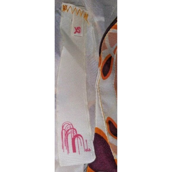 Womens Geometric print dress NELA XS/S sleeveless swing dress ivory brown pink - Picture 7 of 8